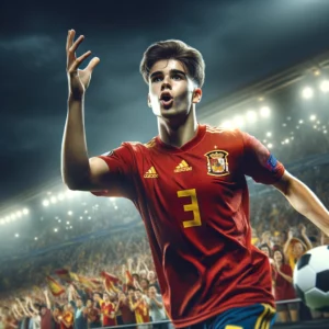 年輕西班牙國家隊球員在歐洲錦標賽外圍賽中專注傳球